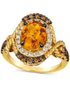 Le Vian Cinnamon Citrine (2-1/2 Ct. T.w.) & Diamond (3/4 Ct. T.w.) Rope Wrapped Halo Ring In 14k Gold