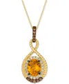 Le Vian Cinnamon Citrine (2-3/8 Ct. T.w.) & Diamond (5/8 Ct. T.w.) Pendant Necklace In 14k Gold, 18" + 2" Ex In No Color