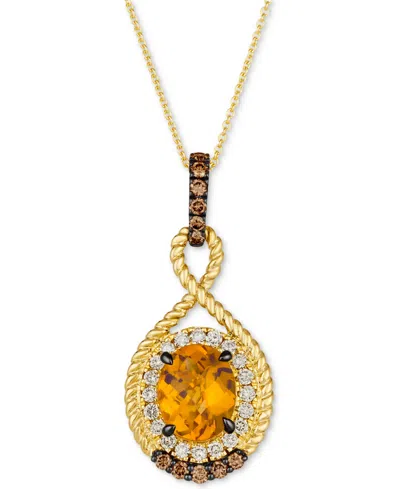 Le Vian Cinnamon Citrine (2-3/8 Ct. T.w.) & Diamond (5/8 Ct. T.w.) Pendant Necklace In 14k Gold, 18" + 2" Ex In No Color