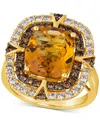Le Vian Cinnamon Citrine (4-3/4 Ct. T.w.) & Diamond (1 Ct. T.w.) Double Halo Ring In 14k Gold
