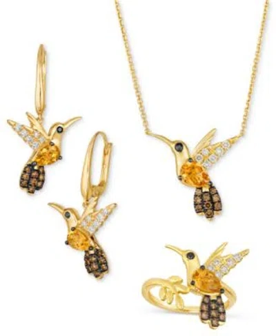 Le Vian Cinnamon Citrine Diamond Hummingbird Jewelry Collection In 14k Gold