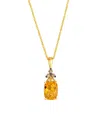Le Vian Citrine (1.25 Ct. T.w.), Vanilla And Chocolate Diamond Pendant Necklace (0.09 Ct. T.w.) In 14k Honey In Gold