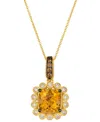 Le Vian Citrine (2.86 Ct. T.w.), Nude Diamond (25 Ct. T.w.) And Chocolate Diamond Pendant Necklace (0.13 Ct. In Gold