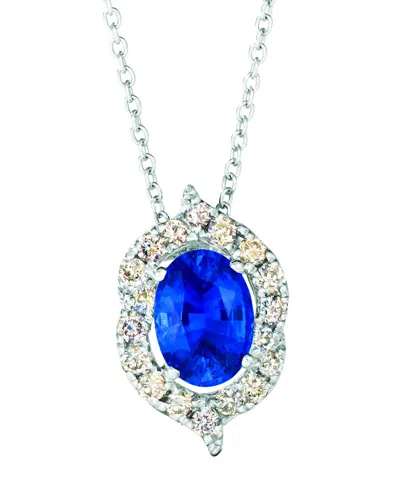 LE VIAN LE VIAN® CORNFLOWER SAPPHIRE™ 14K 1.00 CT. TW. DIAMOND & CEYLON SAPPHIRE PENDANT