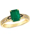 Le Vian Costa Smeralda Emerald (1-1/5 Ct. T.w.) & Diamond (1/4 Ct. T.w.) Ring In 14k Yellow Gold In Yellow Gold