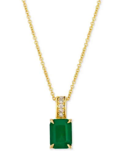 Le Vian Costa Smeralda Emerald (1-1/5 Ct. T.w.) & Nude Diamond Accent 20" Pendant Necklace In 14k Yellow Gol In Yellow Gold