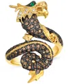 Le Vian Costa Smeralda Emerald, Chocolate Diamond & Nude Diamond Dragon Ring (1/2 Ct. T.w.) In 14k Honey Gol In Gold