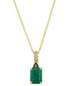 Le Vian Costa Smeralda Emeralds (1-1/5 Ct. T.w.) & Diamond (1/20 Ct. T.w.) Adjustable 20" Pendant Necklace I In Yellow Gold