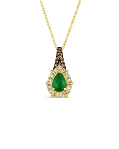 Le Vian ® Costa Smeralda Emeralds™ 14k 0.68 Ct. Tw. Diamond & New Emerald Pendant In Gold