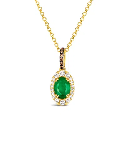 Le Vian ® Costa Smeralda Emeralds™ 14k 1.19 Ct. Tw. Diamond & New Emerald Pendant In Gold