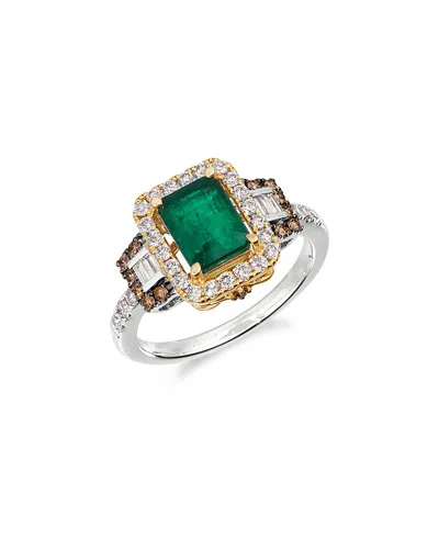 Le Vian ® Costa Smeralda Emeralds™ 14k Two-tone 1.86 Ct. Tw. Diamond & Emerald Ring In Metallic