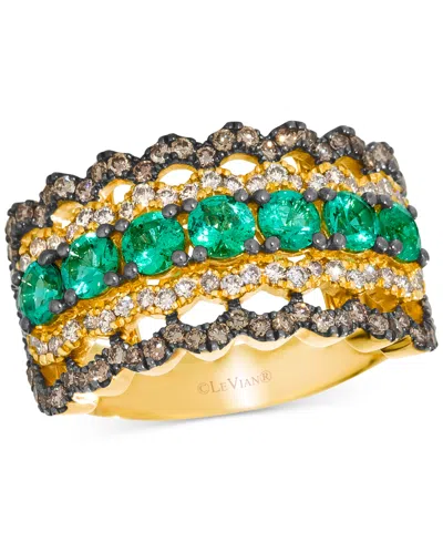 Le Vian Costa Smeralda Emeralds (9/10 Ct. T.w.), Nude Diamond (1/3 Ct. T.w.) & Chocolate Diamond (1/2 Ct. T. In Yellow Gold