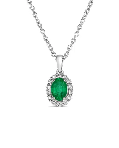 Le Vian ® Costa Smeralda Emeralds™ Platinum 0.81 Ct. Tw. Diamond & Emerald Pendant In Silver