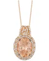 Le Vian ® Couture 18k Strawberry Gold 7.78 Ct. Tw. Diamond & Morganite Pendant Necklace