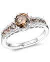 Le Vian Couture Chocolate Diamond & White Diamond Ring (1-3/8 Ct. T.w.) In Platinum In Metallic