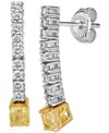Le Vian Couture Sunny Yellow Diamond (7/8 Ct. T.w.) & Vanilla Diamond (1/2 Ct. T.w.) Linear Drop Earrings In In Multi
