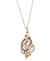 Le Vian Crazy Collection Chocolate Diamond & Nude Diamond Swirl Adjustable 20" Pendant Necklace (1-1/2 Ct. T In Gold