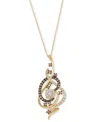 Le Vian Crazy Collection Chocolate Diamond & Nude Diamond Swirl Adjustable 20" Pendant Necklace (1-1/2 Ct. T In Yellow Gold