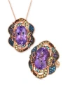 Le Vian Crazy Collection Multi Gemstone Nude Diamond Statement Ring Pendant Necklace Collection In 14k Rose  In No Color