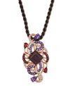 Le Vian Crazy Collection Multi-gemstone Swirl Silk Cord 20" Pendant Necklace (8-1/2 Ct. T.w.) In 14k Rose Go In No Color