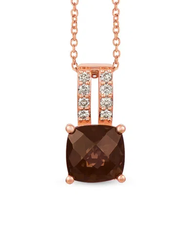 Le Vian ® Creme Brulee 14k Strawberry Gold 2.14 Ct. Tw. Diamond & Smoky Quartz Pendant Necklace