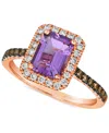Le Vian Deep Sea Blue Topaz (1-5/8 Ct. T.w.) & Diamond (3/8 Ct. T.w.) Halo Ring In 14k Rose Gold (also In Am In Amethyst