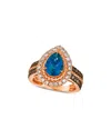 Le Vian ® Deep Sea Blue Topaz™ 14k Rose Gold 3.17 Ct. Tw. Diamond & London Blue Topaz Ring In Gold