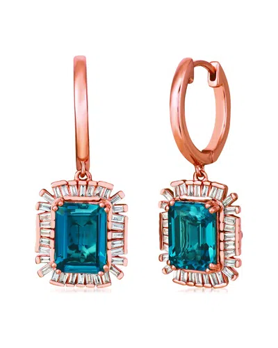 Le Vian ® Deep Sea Blue Topaz™ 14k Rose Gold 3.29 Ct. Tw. Diamond & London Blue Topaz Earrings