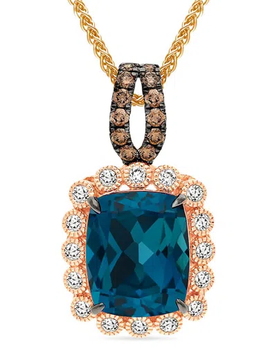 Le Vian ® Deep Sea Blue Topaz™ 14k Rose Gold 4.75 Ct. Tw. Diamond & London Blue Topaz Pendant