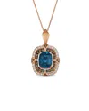 Le Vian ® Deep Sea Blue Topaz™ 14k Rose Gold 5.12 Ct. Tw. Diamond & London Blue Topaz Pendant In Gold