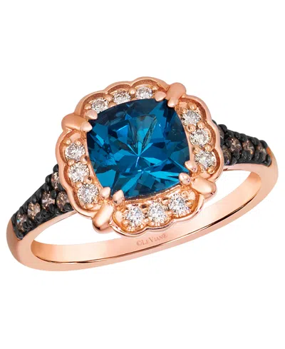 Le Vian Deep Sea Blue Topaz (1-5/8 Ct. T.w.), Chocolate Diamond (1/6 Ct. T.w.) & Nude Diamond (1/6 Ct. T.w.)