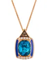 Le Vian Deep Sea Blue Topaz (2-1/2 Ct. T.w.), Nude Diamonds (1/6 Ct. T.w.) & Chocolate Diamonds (1/20 Ct. T. In No Color