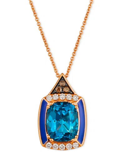 Le Vian Deep Sea Blue Topaz (2-1/2 Ct. T.w.), Nude Diamonds (1/6 Ct. T.w.) & Chocolate Diamonds (1/20 Ct. T. In No Color