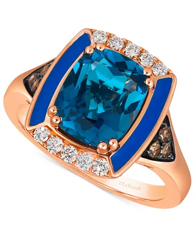 Le Vian Deep Sea Blue Topaz (2-1/2 Ct. T.w.), Nude Diamonds (1/6 Ct. T.w.) & Chocolate Diamonds (1/8 Ct. T.w In No Color