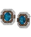 Le Vian Deep Sea Blue Topaz (3-1/2 Ct. T.w.) & Diamond (1-5/8 Ct. T.w.) Stud Earrings In 14k White Gold