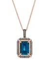 Le Vian Deep Sea Blue Topaz (3-9/10 Ct. T.w.), Chocolate Diamond (1/4 Ct. T.w.) And Nude Diamond (1/5 Ct. T. In Gold