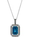 Le Vian Deep Sea Blue Topaz (3-9/10 Ct. T.w.), Chocolate Diamond (1/4 Ct. T.w.) And Nude Diamond (1/5 Ct. T. In Silver