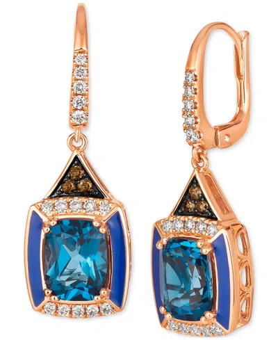 Le Vian Deep Sea Blue Topaz (4-1/2 Ct. T.w.), Nude Diamonds (1/3 Ct. T.w.) & Chocolate Diamonds (1/10 Ct. T. In No Color