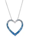 Le Vian Demin Ombre (1-1/20 Ct. T.w.) & White Sapphire (1/20 Ct. T.w.) Heart 20" Adjustable Pendant Necklace In Multi