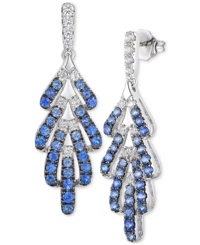 Le Vian Denim Ombre (1-1/4 Ct. T.w.) & White Sapphire (3/8 Ct. T.w.) Drop Earrings In 14k White Gold In Metallic