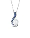 Le Vian ® Denim Ombré® 14k 0.55 Ct. Tw. Sapphire & 9.5-10mm Pearl Pendant In Metallic