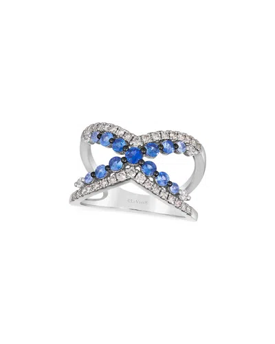 Le Vian Ladies Denim Ombre Rings Set In 14k Vanilla Gold In Blue