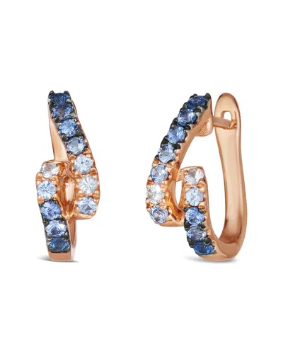 Le Vian Denim Ombre (3/4 Ct. T.w.) & White Sapphire (1/8 Ct. T.w.) Looped Small Hoop Earrings In 14k Rose Go In No Color