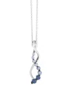 Le Vian Denim Ombre (3/8 Ct. T.w.) & White Sapphire Accent Swirl 19" Pendant Necklace In 14k White Gold In White Gold
