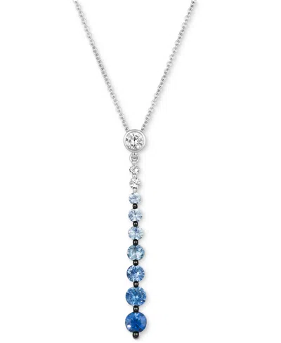 Le Vian Denim Ombre (7/8 Ct. T.w.) & White Sapphire (1/6 Ct. T.w.) Graduated Adjustable 20" Lariat Necklace  In Gold