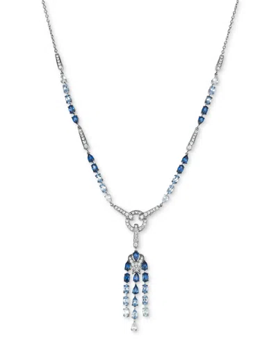 Le Vian Denim Ombre Sapphire (7-1/20 Ct. T.w.) & White Sapphire (2-3/4 Ct. T.w.) Chandelier 19" Lariat Neckl In K Wg
