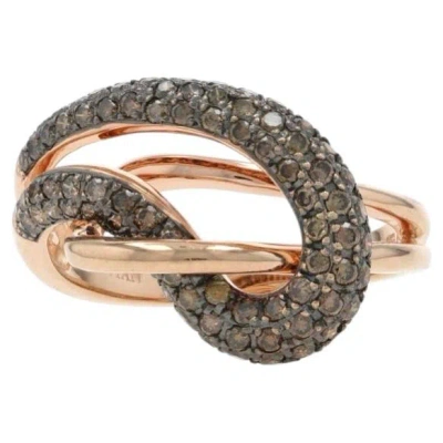 Pre-owned Le Vian Desert Diamond Cluster Band - Rose Gold 14k Rd 1.00ctw Loop Knot Ring In Red