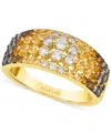 Le Vian Desert Ombre Citrine (1/2 Ct. T.w.) & Diamond (5/8 Ct. T.w.) Four Row Statement Ring In 14k Gold In Gold