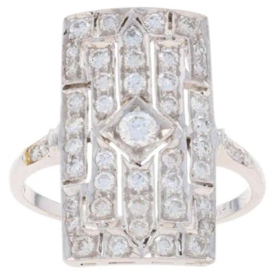 Pre-owned Le Vian Diamond Cluster Cocktail Ring - White Gold 18k Round Brilliant 1.62ctw