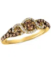 Le Vian Diamond Three-stone Ring In 14k Rose Gold (1/2 Ct. T.w.) (also Available In Yellow Gold Or White Gol In Yellow Gold